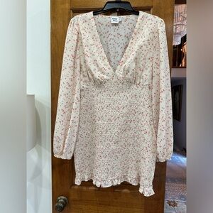 Princess Polly Floral Mini Dress - Pink and White